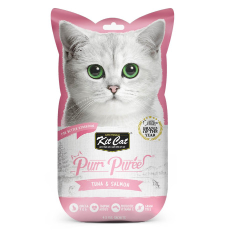 Kit Cat PurrPuree Atún y Salmón snack para gatos