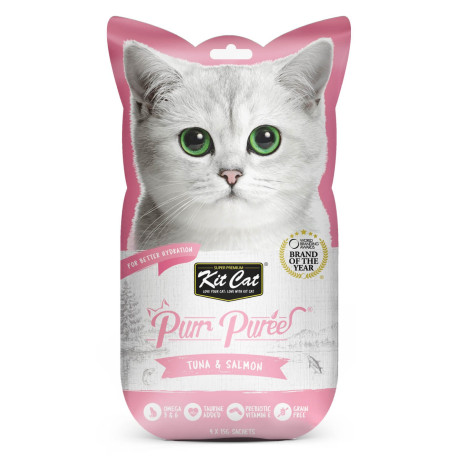 Kit Cat PurrPuree Atún y Salmón snack para gatos