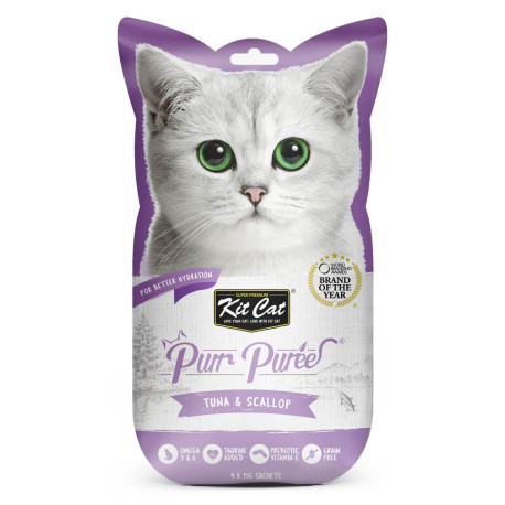 Kit Cat PurrPuree Atún y Vieira snack para gatos
