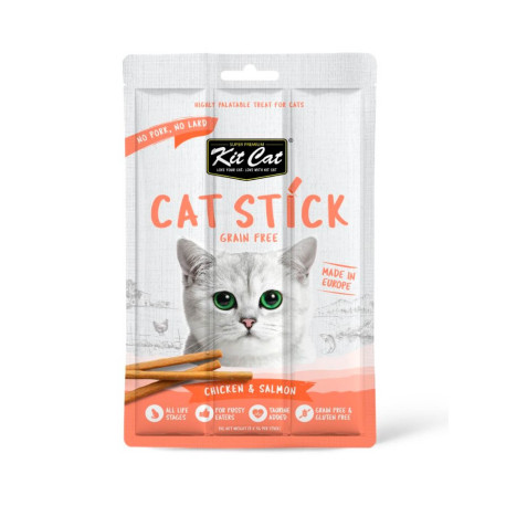 Kit Cat Stick Pollo,Salmón y Calabaza snack para gatos