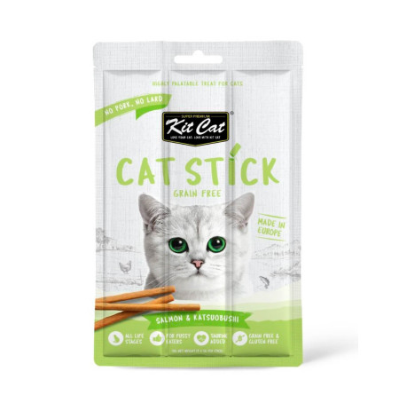Kit Cat Stick Salmón con Katsuobushi snack para gatos