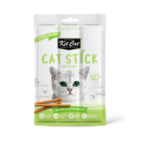 Kit Cat Stick Salmón con Katsuobushi snack para gatos