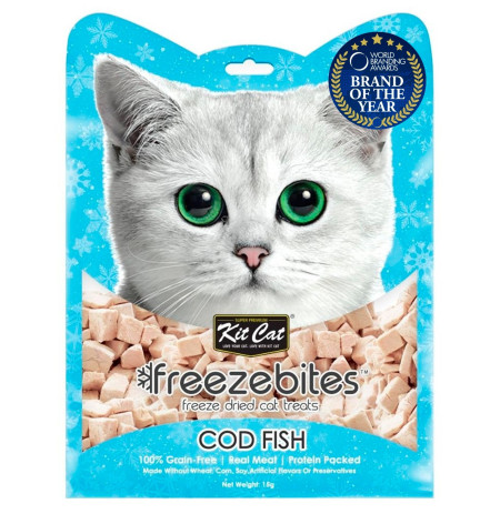 Kit Cat Stick FreezeBites Bacalao Natural Liofilizado snack para gatos