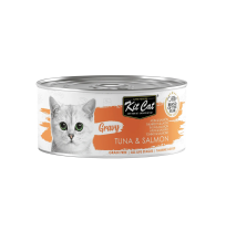 Kit Cat Gravy Atún con Salmón en salsa latas para gatos