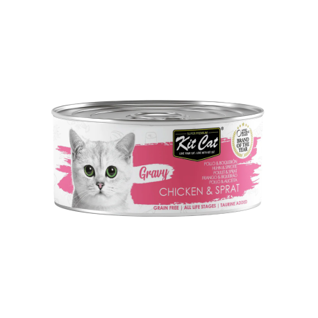 Kit Cat Gravy Pollo con Boquerón en salsa latas para gatos