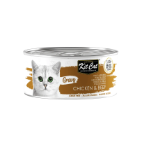 Kit Cat Gravy Pollo con Ternera en salsa latas para gatos