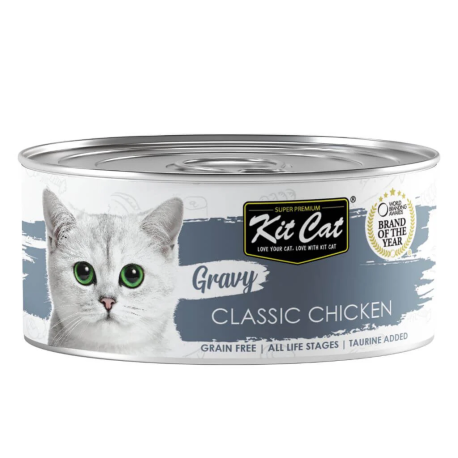 Kit Cat Gravy Pollo classic en salsa latas para gatos