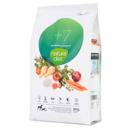 Saco de 3Kg Pienso Natura Diet +7 para perros mayores, ancianos o seniores