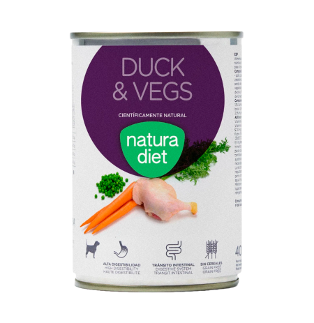 Nuevo diseño Natura diet lata duck & vegs (pato y verduras) para perros