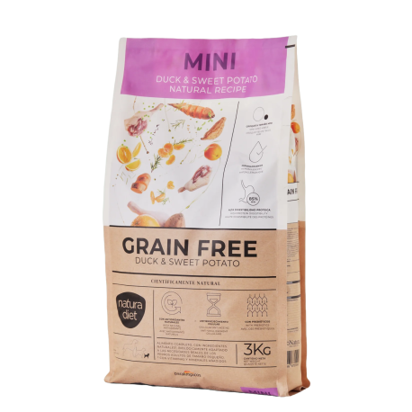 Natura Diet Grain Free MINI Duck & Sweet Potato (Pato y Batatas) para perros pequeños en formato 3Kg