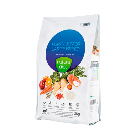 Pienso Natura Diet Puppy & Junior Large Breed para cachorros de raza grande o maxi en saco de 3Kg
