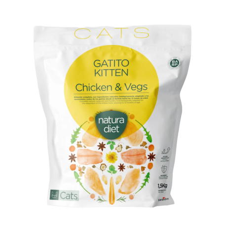 Natura diet cats Kitten chicken 1,5Kg para gatos bebe o gatitos