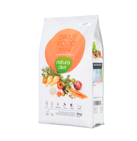 Pienso Natura Diet Daily Food Mini para perros adultos de raza pequeña en saco de 3Kg