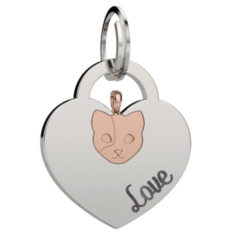 Vista detalle de Liu·Jo Medalla de 2 piezas unidas de corazón con gatito