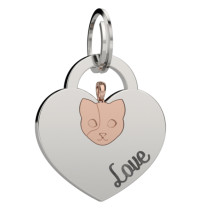 Vista detalle de Liu·Jo Medalla de 2 piezas unidas de corazón con gatito