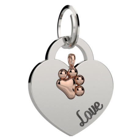 Vista detalle de Liu·Jo Medalla de 2 piezas unidas de corazón con huella perrito