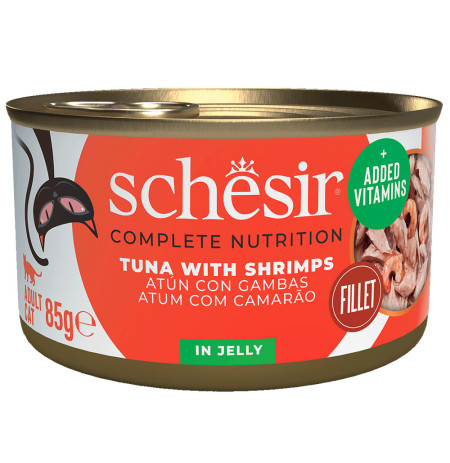 Nuevo diseño Schesir latas atún con gambas para gatos