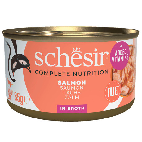 Nuevo diseño Schesir latas salmon al natural para gatos