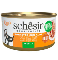 Schesir latas atún con aloe para gatos adultos
