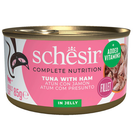Nuevo diseño Schesir latas atún con jamón para gatos