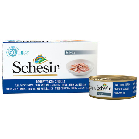 Schesir latas atún con lubina multipack para gatos