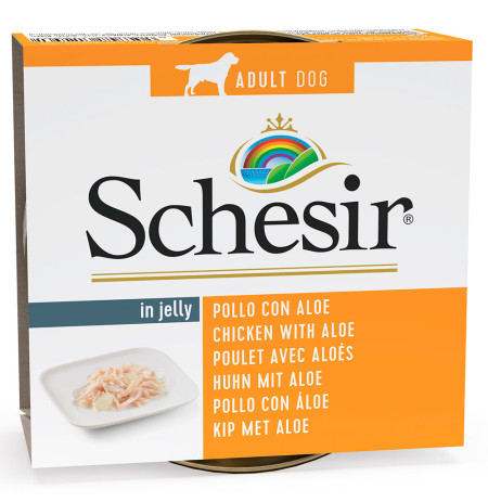 Schesir latas filetes de pollo con aloe para perros