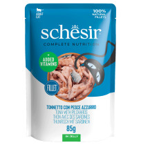 Schesir sobres atún con caballa para gatos