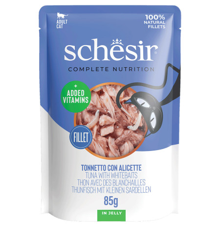 Schesir sobres atún con chanquete para gatos