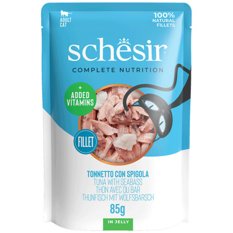Schesir sobres atún con lubina para gatos