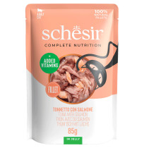 Schesir sobres At&uacute;n con Salm&oacute;n para gatos