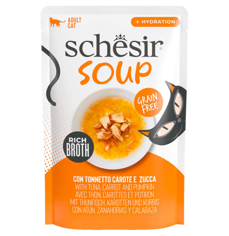 Schesir sobres sopa schesir atún salvaje y calabaza para gatos