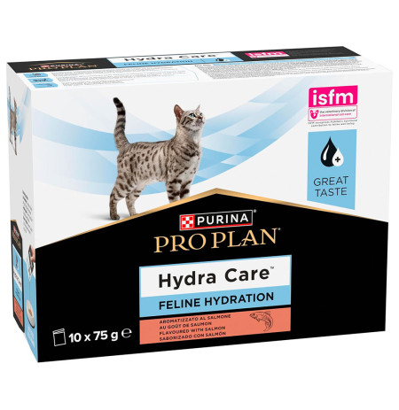 Pro Plan Hydra Care Salmón para gatos caja de 10 sobres de 75g