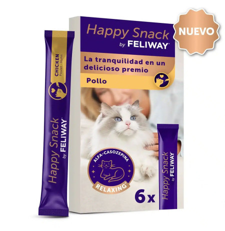 Caja de Feliway Happy Snack Pollo para gatos (antiestrés)