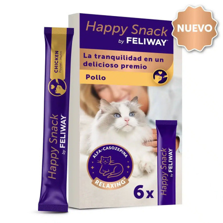 Caja de Feliway Happy Snack Pollo para gatos (antiestrés)