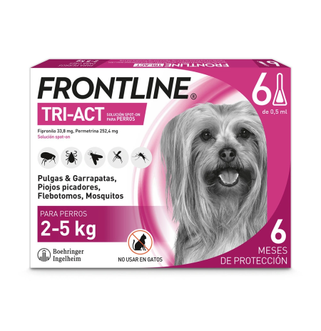 Frontline Tri-Act 6 Pipetas para perros de 2 a 5Kg