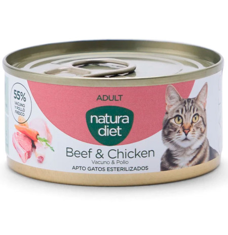 Natura Diet Cat Paté Adult Beef & Chicken (Vacuno y Pollo) para gatos