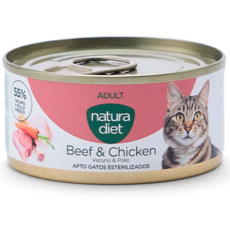 Natura Diet Cat Paté Adult Beef & Chicken (Vacuno y Pollo) para gatos