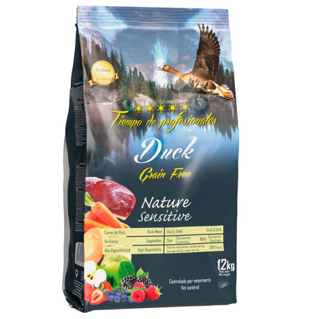 Tiempo de profesionales nature sensitive duck (Pato) sin cereales para perros en saco de pienso de 12Kg